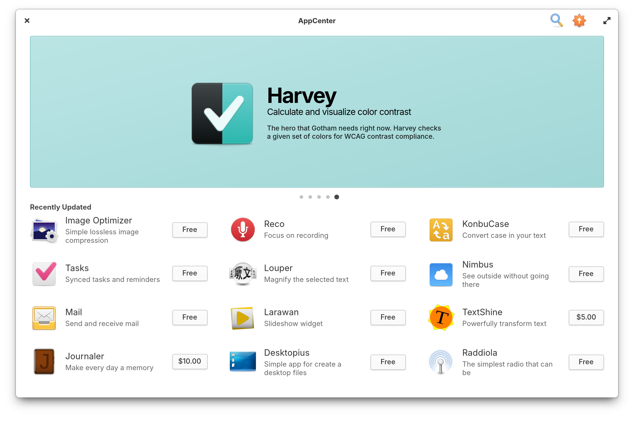 elementary OS AppCenter home page