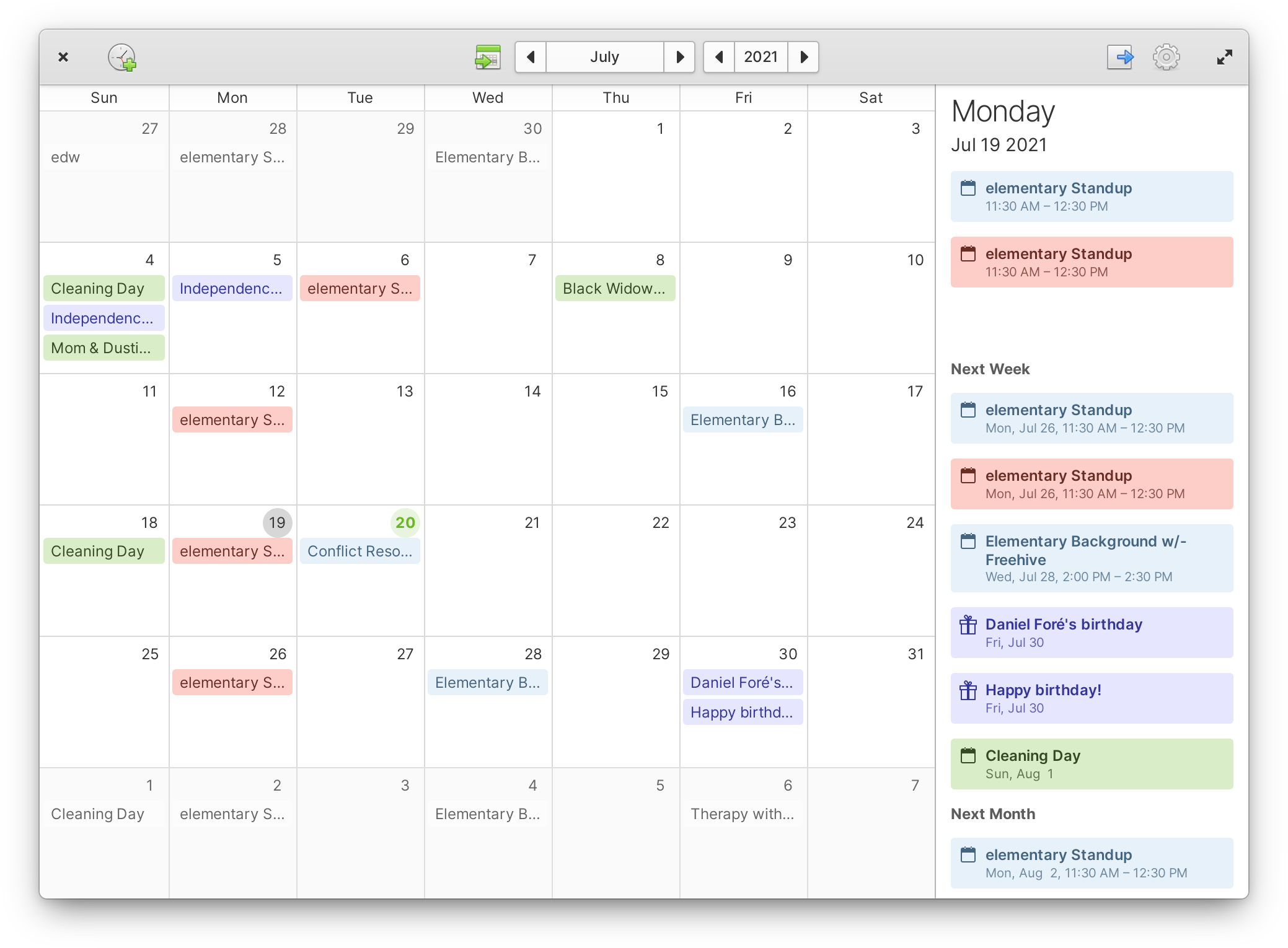 Captura de pantalla de Calendario