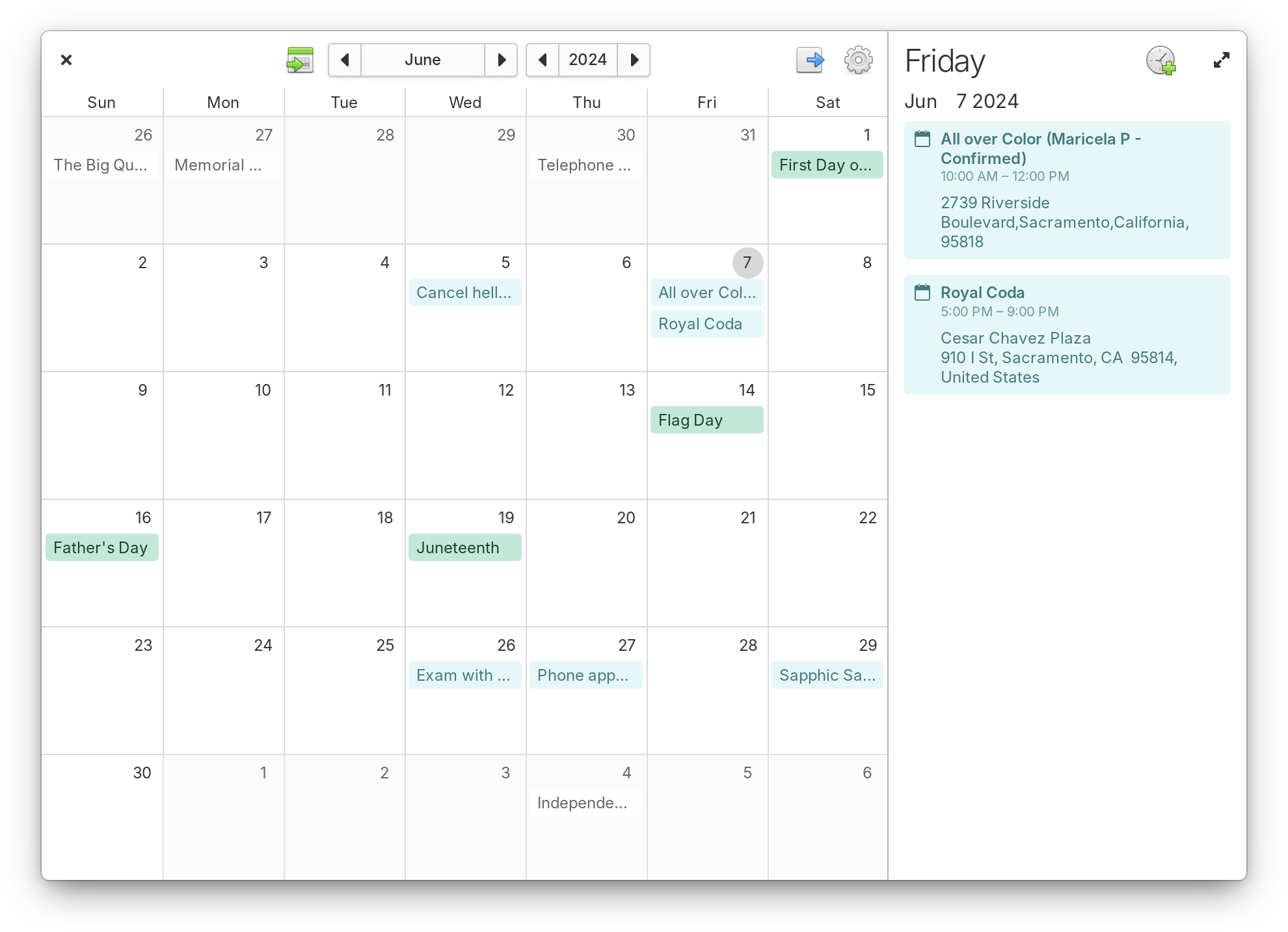 Kalender Screenshot