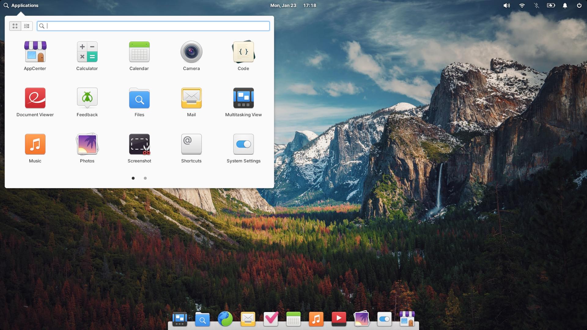 Elementary OS desktop