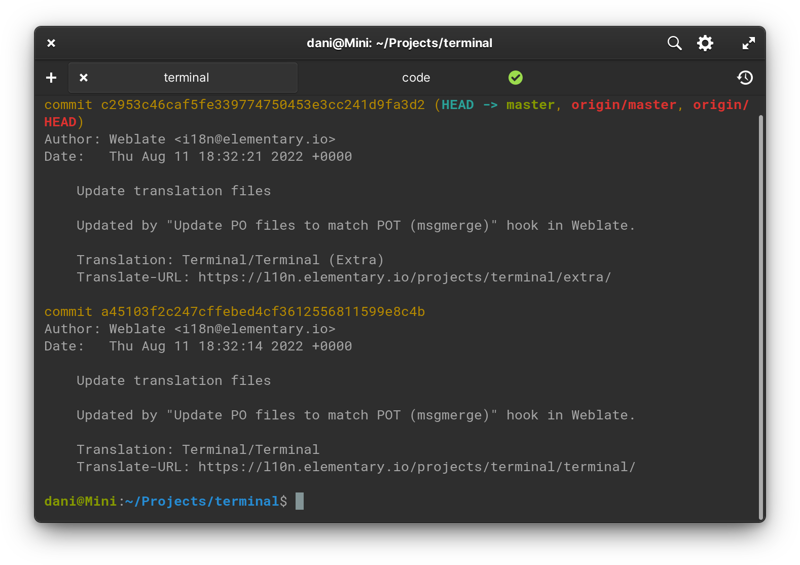 Terminal screenshot